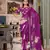 Purple georgette smart floral printed saree with pearl lace border