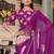 Purple georgette smart floral printed saree with pearl lace border