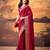 Maroon mass mello woven zari ethnic ceremonial saree