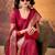 Maroon mass mello woven zari ethnic ceremonial saree