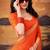 Orange mass mello woven zari ethnic ceremonial saree