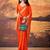 Orange mass mello woven zari ethnic ceremonial saree