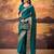 Teal mass mello woven zari ethnic ceremonial saree