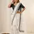 White crunchy silk blend partywear bollywood style glamorous saree