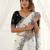 White crunchy silk blend partywear bollywood style glamorous saree
