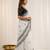 White crunchy silk blend partywear bollywood style glamorous saree