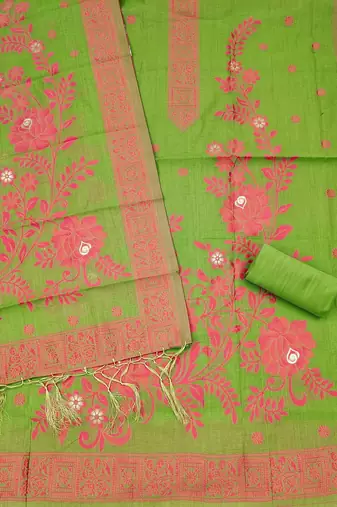 Pista jamdani banarasi dress material