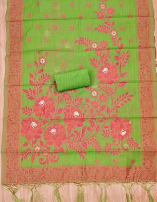 Pista jamdani banarasi dress material 4