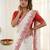 White crunchy silk blend partywear bollywood style glamorous saree