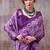 Purple satin silk blend floral printed stylish partywear saree
