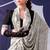 Black satin silk blend floral printed stylish partywear saree