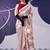 Maroon satin silk blend floral printed stylish partywear saree