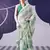 Green satin silk blend floral printed stylish partywear saree