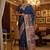 Blue virana silk blend heavy woven saree with elegant swarovski work