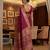 Maroon virana silk blend heavy woven saree with elegant swarovski work