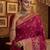 Maroon virana silk blend heavy woven saree with elegant swarovski work