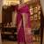Maroon virana silk blend heavy woven saree with elegant swarovski work