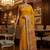 Yellow virana silk blend heavy woven saree with elegant swarovski work