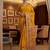 Yellow virana silk blend heavy woven saree with elegant swarovski work