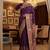 Wine virana silk blend heavy woven saree with elegant swarovski work