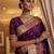 Wine virana silk blend heavy woven saree with elegant swarovski work