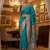 Teal blue virana silk blend heavy woven saree with elegant swarovski work