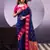 Navy blue poly cotton weaving zari graceful traditional saree