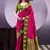 Pink poly cotton weaving zari graceful traditional saree