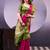Pink poly cotton weaving zari graceful traditional saree