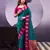 Teal poly cotton weaving zari graceful traditional saree