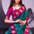 Teal poly cotton weaving zari graceful traditional saree