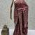 Wine wedding season specail pashmina silk blend saree with traditional rich looks