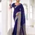 Blue woven chinon traditional rich saree