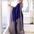 Blue woven chinon traditional rich saree