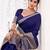 Blue woven chinon traditional rich saree