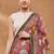 Pink silk blend floral printed girlie rich looks fancy saree