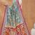 Turquoise silk blend floral printed girlie rich looks fancy saree