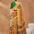 Mustard silk blend floral printed girlie rich looks fancy saree