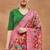 Pink silk blend floral printed girlie rich looks fancy saree