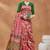 Pink silk blend floral printed girlie rich looks fancy saree