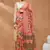 Orange silk blend floral printed girlie rich looks fancy saree