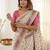White linen silk blend sophisticated rich looks printed saree