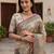 Beige virana silk blend smart rich looks printed saree