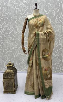 Peach virana silk blend smart rich looks printed saree 5