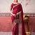 Maroon ethnic chinon woven partywear saree