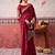 Maroon ethnic chinon woven partywear saree