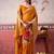 Mustard ethnic chinon woven partywear saree
