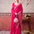 Pink ethnic chinon woven partywear saree
