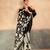 Black satin silk blend kalamkari printed rich sophisticated saree