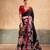 Black satin silk blend kalamkari printed rich sophisticated saree